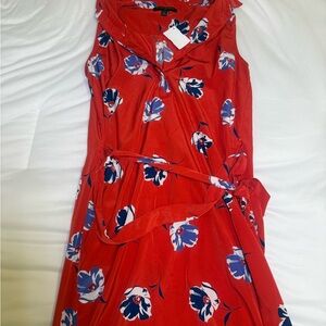 Banana Republic Red Floral Midi Dress